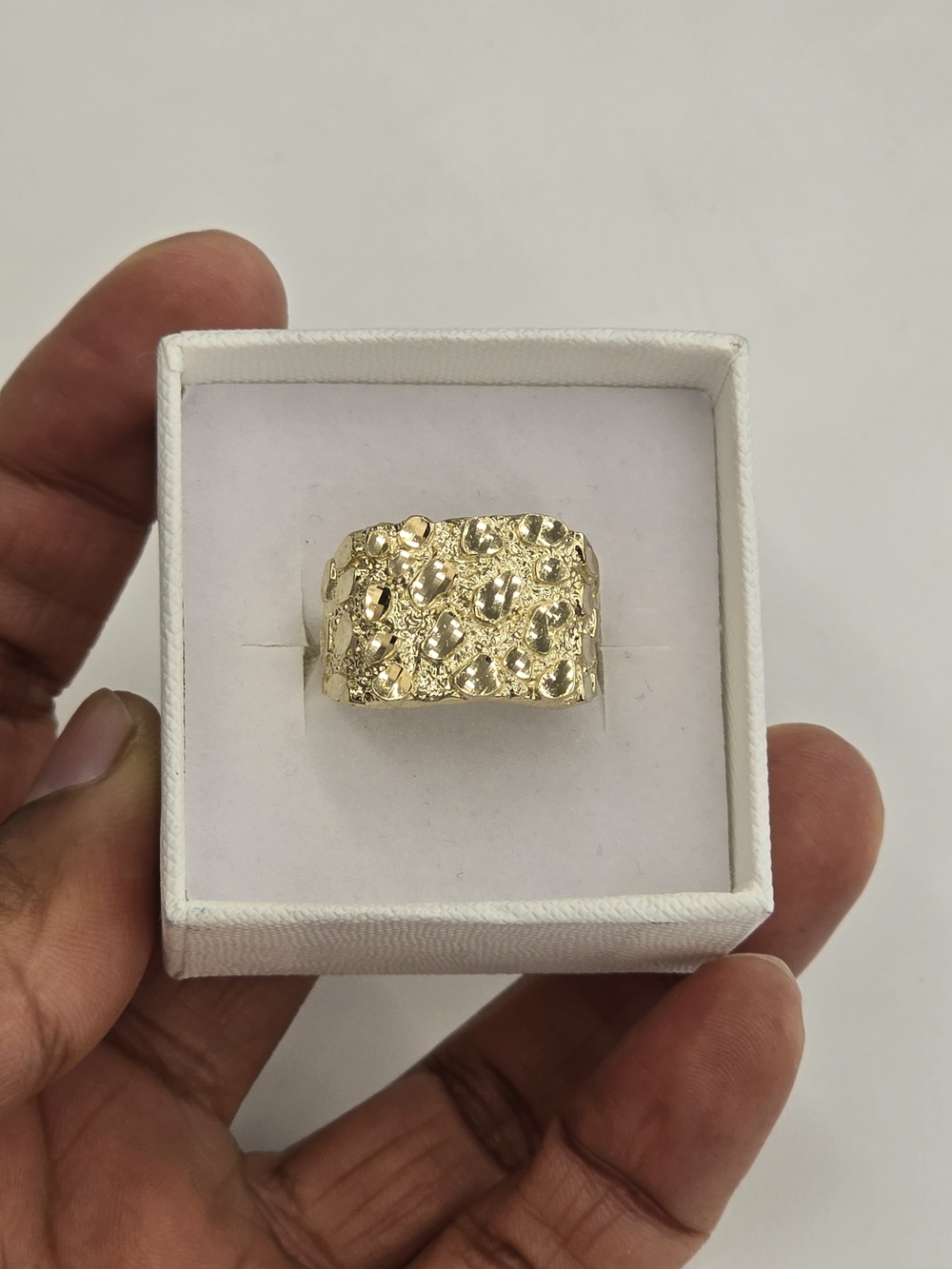 10k Real Gold Nugget Ring For Men Size 12